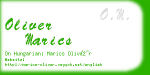 oliver marics business card